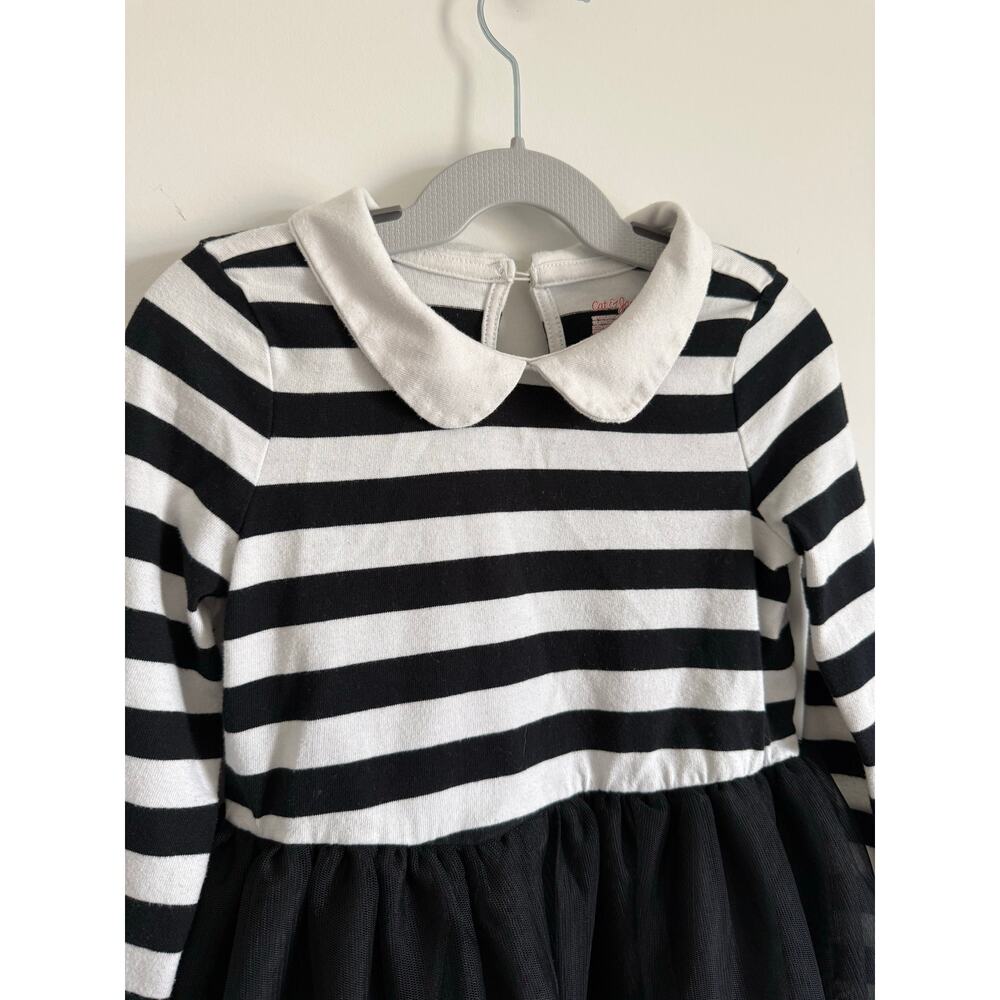 Cat & Jack Black & White Striped Tulle Skirt Dress - XS (4/5) - Picture 3 of 7